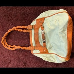 Beautiful Tan and Mint Green Purse